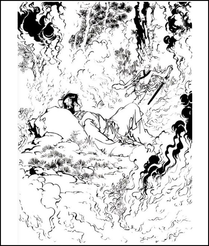 《神雕侠侣》第二十九回插图:杨过手持玄铁重剑 《神雕侠侣》第二十九回插图:杨过手持玄铁重剑