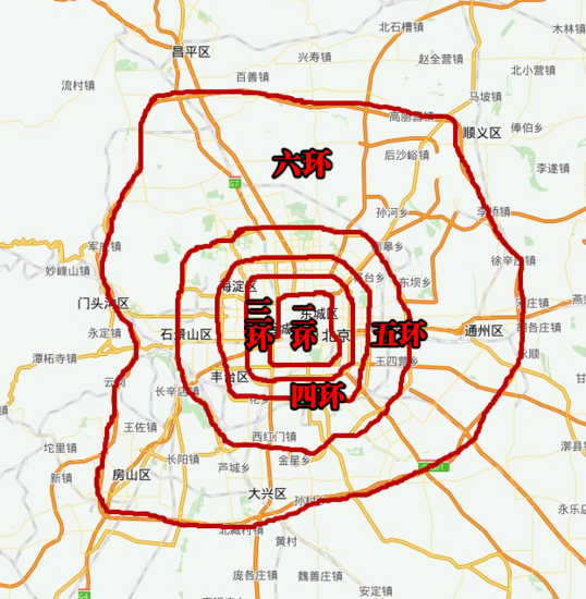 1,北京有六环 南京有五环 北京的交通线路在地图上出现了令人惊叹"