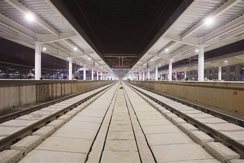 南宁火车站高铁站台实景图