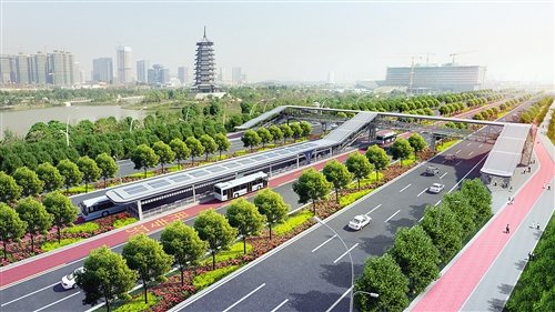 南宁快速公交二号线昨日开工 明年7月底试运营