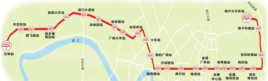 南宁地铁一号线站点