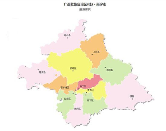 南宁市行政区划市辖区,县(区划.南宁有多少个县啊?图片
