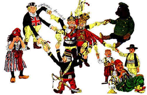 漫画：俾斯麦孤立法国（图左下角女孩）的外交手腕