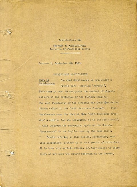 梁思成留學時代的圖稿，與浪漫無關