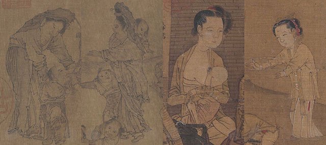 【李嵩《货郎图》与《骷髅幻戏图》中妇人对比】