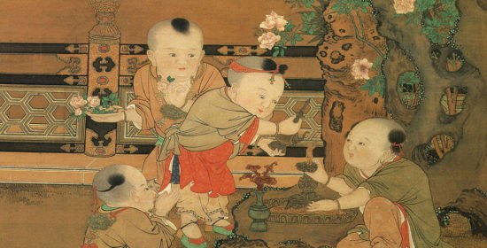 【北宋·苏汉臣《灌佛戏婴图》，台北故宫博物院藏】