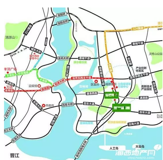 金屿大桥成洛江城东与台商区的连接线 楼盘会