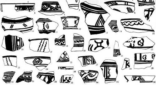 1981年在杨家湾遗址发现的陶器刻画符号(资料图 图源网络)