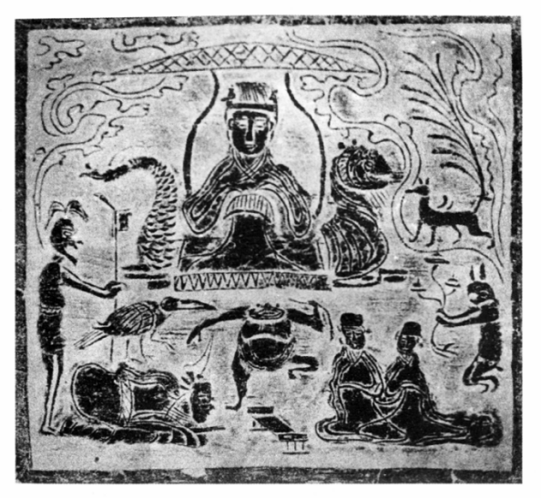 于是,在汉代的画像石,画像砖,摇钱树,铜镜及漆器中,都可以看见西王母