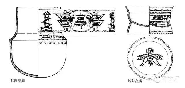 湖南黔阳高庙遗址陶器上刻画的神面