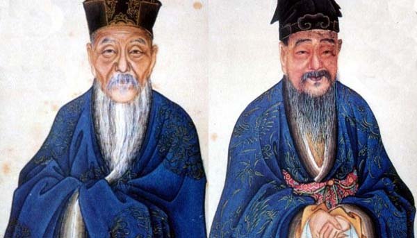 程颢(左)与程颐(右)