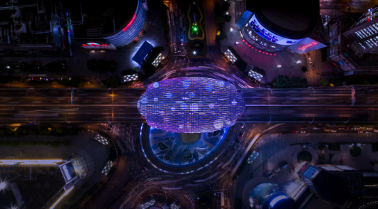 荣事达智能照明 ▏上海五角场彩蛋将换全新灯光景观 上演“天空之眼”