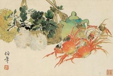 任伯年 《菊蟹图》