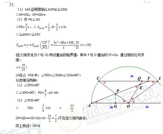 2015年上海中考数学答案
