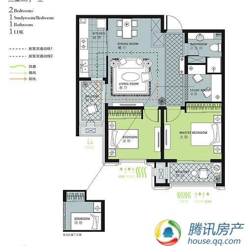 户型应该为林荫大院户型中较为方正的,而且可以说将97平米的高清图片
