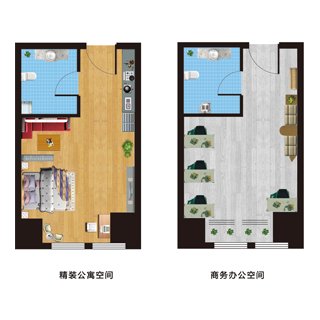 汉和熙地精装公寓35平米户型图