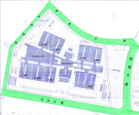 曝石家庄国际展览中心规划主体向水面布置占地7416亩