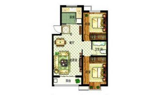 D户型 两室两厅一卫 97.81㎡