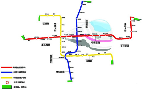 石家庄地铁1-3号线规划图