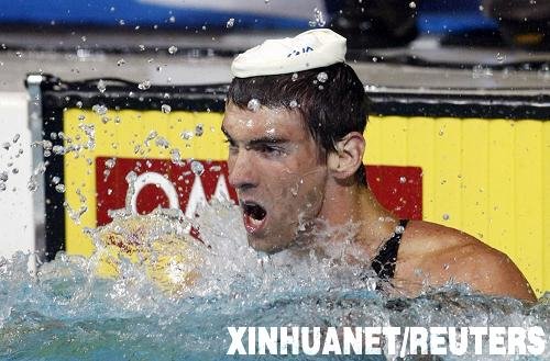 组图:菲尔普斯打破男子100米蝶泳世界纪录_游