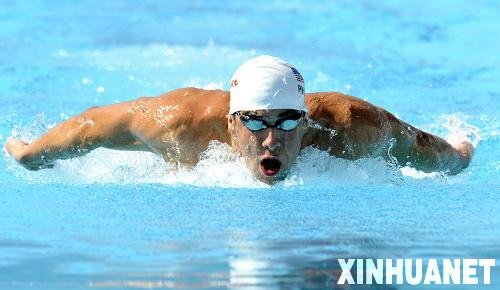 组图:菲尔普斯晋级男子200米蝶泳半决赛_精彩
