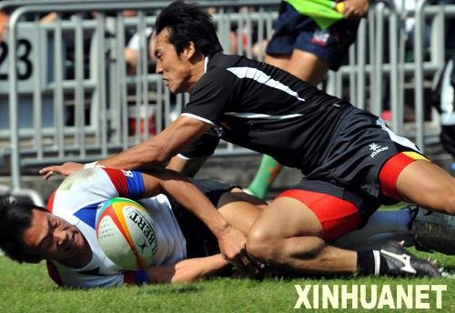 组图:东亚运橄榄球赛 中国男队战平韩国队_综