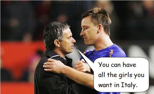 图文:英媒恶搞穆里尼奥 与特里情同手足