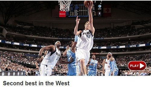 NBA官网：诺天王送三双 小牛赢西部老二之争