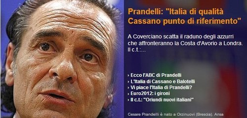 普兰德利：卡萨诺是意大利新核 里皮仍是英雄