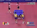 视频：乒球男双韩国赢得第4局 双方2-2平