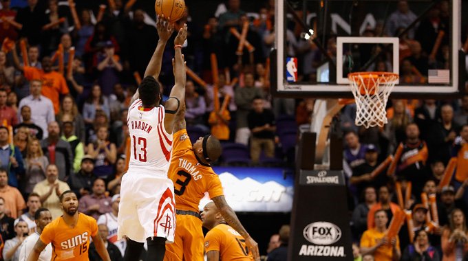 哈登33+10+6压哨绝杀 火箭6将上双客胜太阳