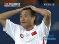 视频：中国队左路精妙配合 箭头李凯头球顶偏