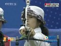 视频：射箭女团决赛15箭完成 中国队依旧保持1环领先优势