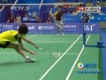 视频：羽球女单决赛 王适娴杀斜线得分10-1