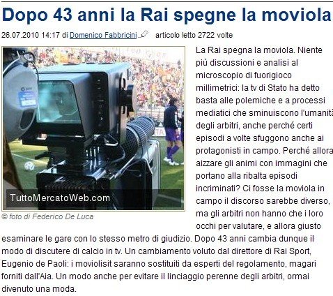 意甲转播43年最大改革 学世界杯拒放争议镜头