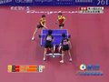 视频：乒球女双决赛 郭李组合第四局9-7领先