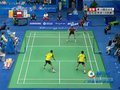 视频：羽球男双1/4决赛 印尼组合劈杀得分