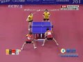 视频：乒球女双第三局开始 中国组合3-1领先