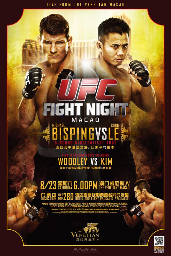 UFC澳门前瞻:比斯平VS康李 中国选手挑战