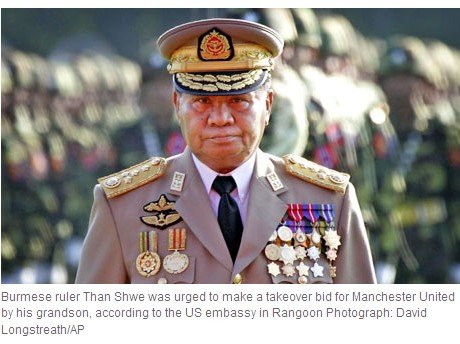 英媒曝爆炸性新闻 缅甸领导人险10亿收购曼联