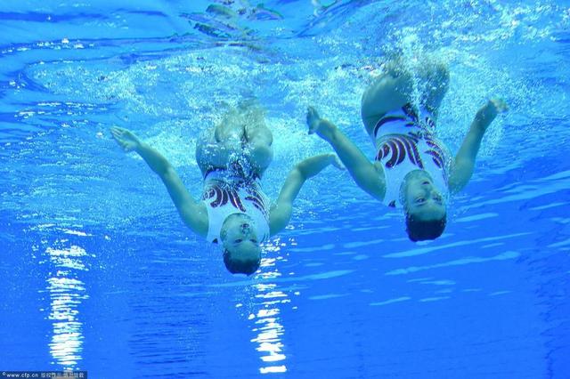 花样游泳女子双人自选 中国组合夺冠日本摘银