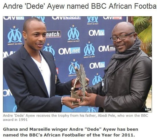 BBC非洲足球先生揭晓 加纳新星力压巴萨悍腰
