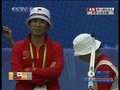 视频：射箭女团金牌战 21箭过后中国打平韩国
