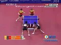 视频：乒球女双决赛 郭跃李晓霞拿下第二局
