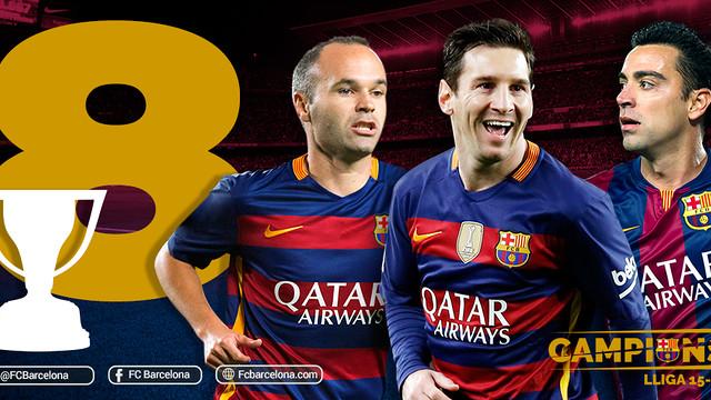 梅西和伊涅斯塔的西甲第8冠