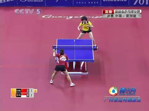 视频专辑：乒球女团轻松卫冕 3-0完胜新加坡