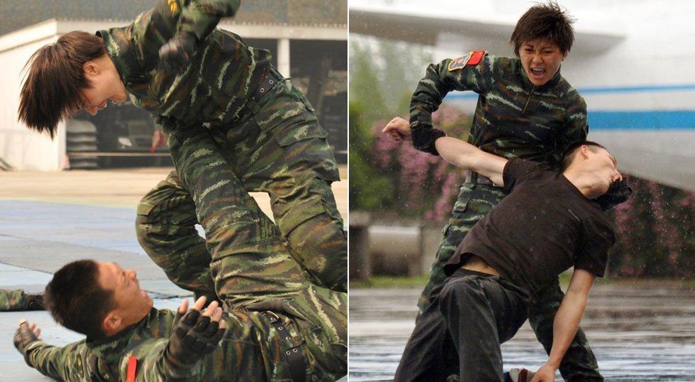 <em>四川女特警</em>肉搏战 一招秒杀男兵
