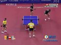 视频：乒球马琳拉球出界 中国组合先输一局