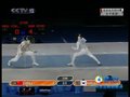 视频：击剑赛场韩国选手犯规得到黄牌
