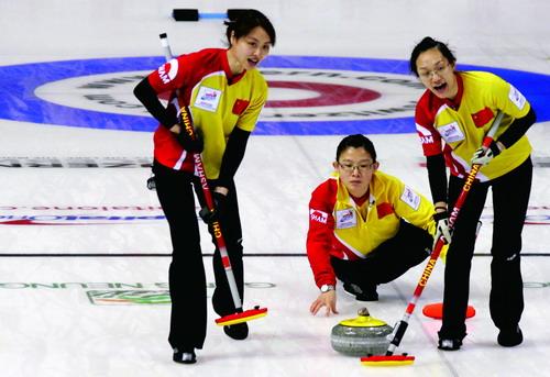 中国女子冰壶队背水一战 力争平昌冬奥会资格
